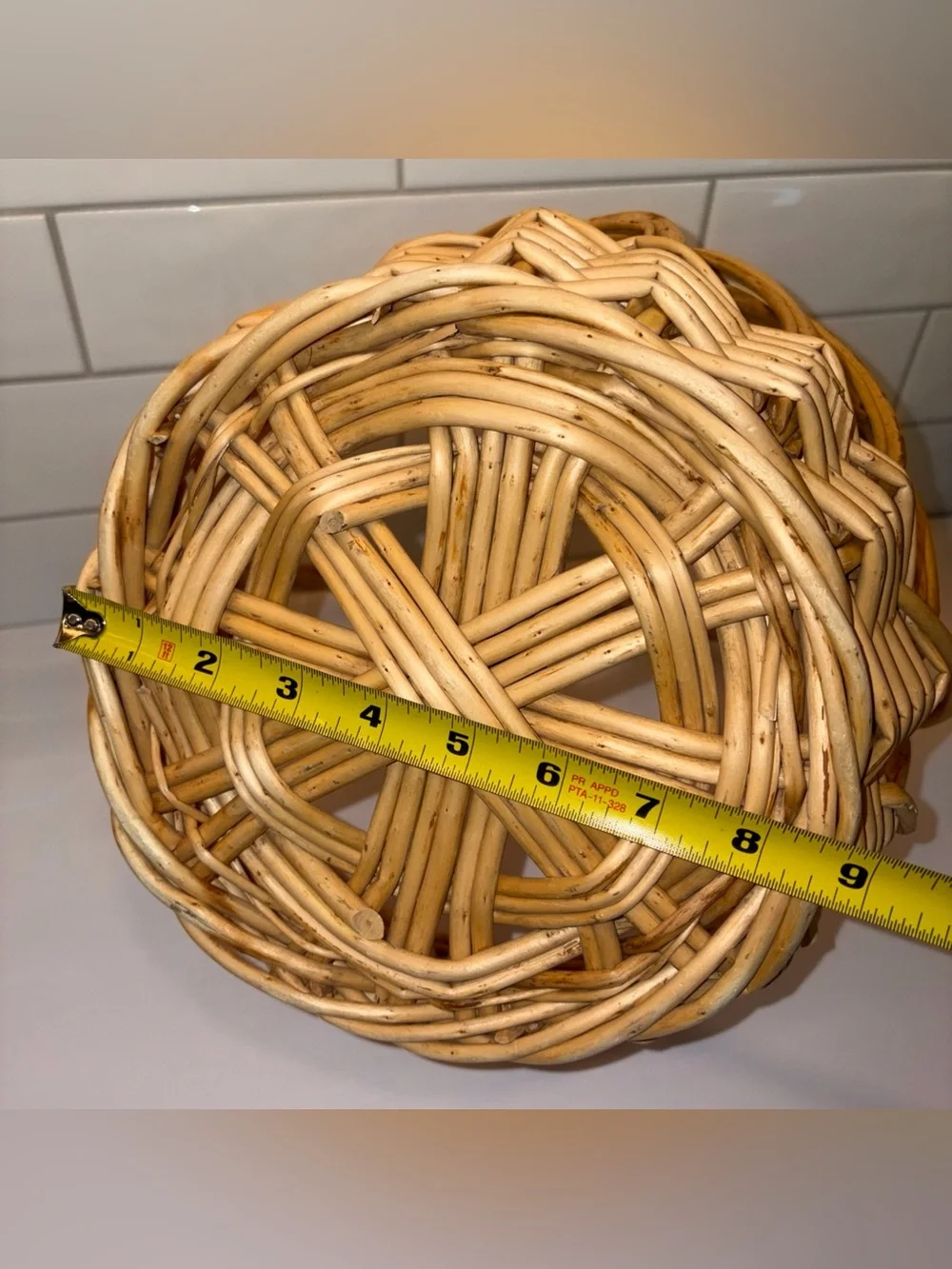 Natural Woven Basket with Handle - Tan